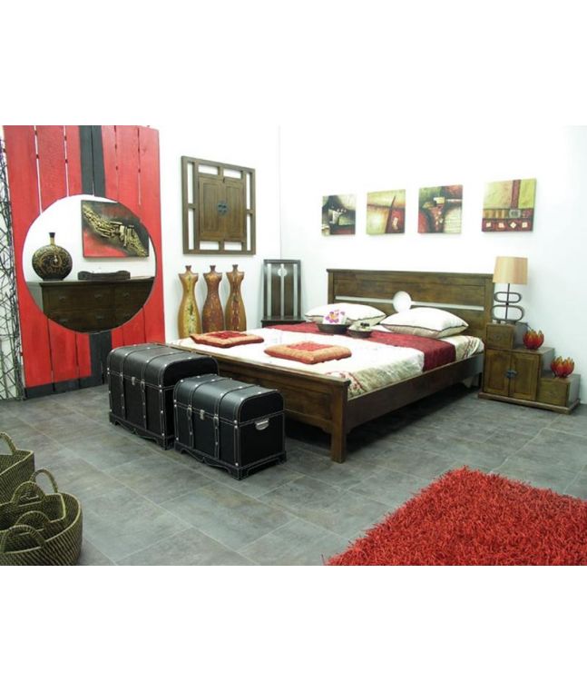 Lit Yala2 en hevea massif de qualité. Meuble en bois massif pour la chambre. Le Monde du Lit