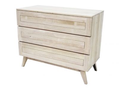 Commode Vintage en hevea massif de qualité. Meuble en bois massif pour la chambre. Le Monde du Lit