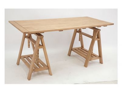 Bureau Ranong 2 en hevea massif de qualité. Fabrication artisanale.