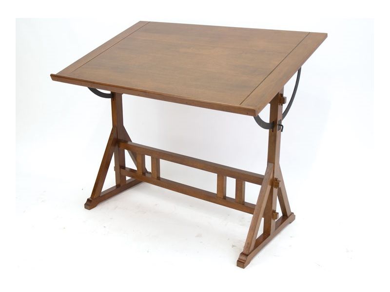 Bureau Ranong 3 en hevea massif de qualité. Fabrication artisanale.