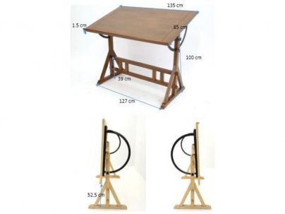 Bureau Ranong 3 en hevea massif de qualité. Fabrication artisanale.