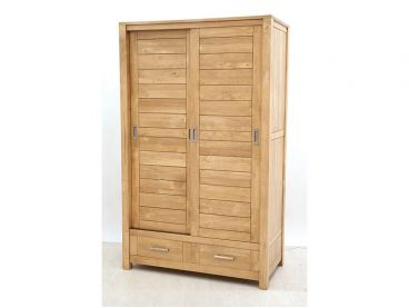 Armoire Thaman portes coulissantes et 2 tiroirs