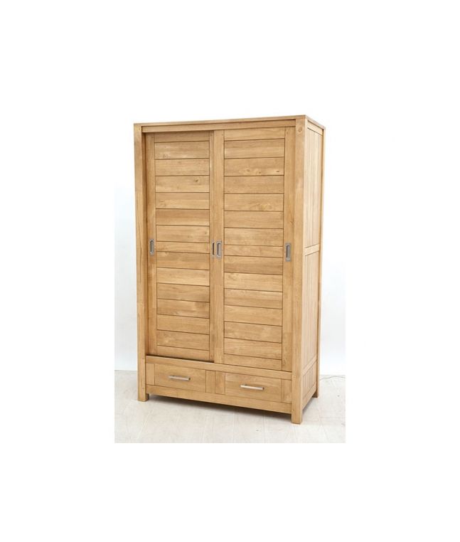 Armoire Thaman portes coulissantes et 2 tiroirs