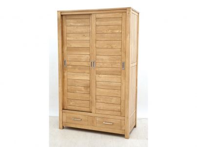 Armoire Thaman portes coulissantes et 2 tiroirs