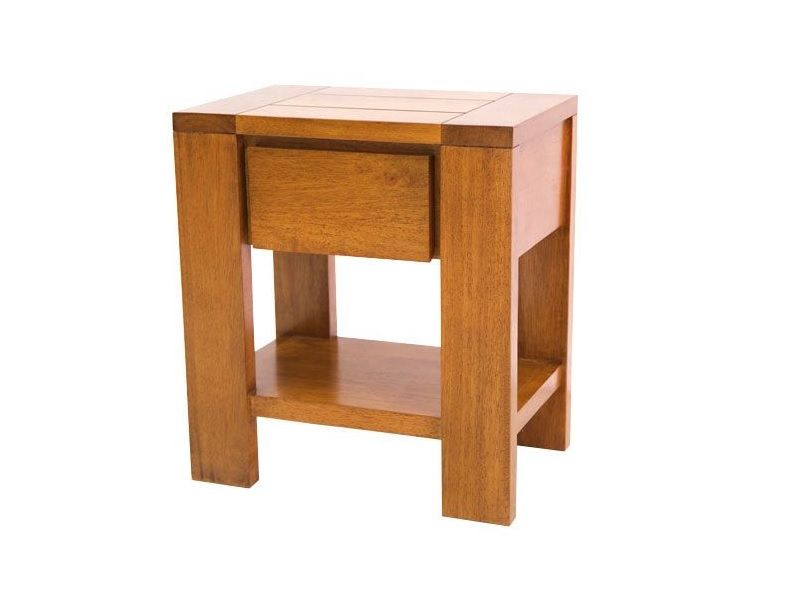 Chevet Thani en hévéa massif de qualité. Meuble en bois massif pour la chambre. Le Monde du Lit