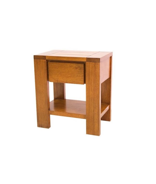 Chevet Thani en hévéa massif de qualité. Meuble en bois massif pour la chambre. Le Monde du Lit