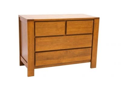 Commode Thani en hevea massif de qualité. Meuble en bois massif pour la chambre. Le Monde du Lit