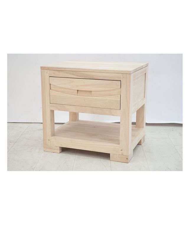 Chevet Phuket en hévéa massif de qualité. Meuble en bois massif pour la chambre. Le Monde du Lit