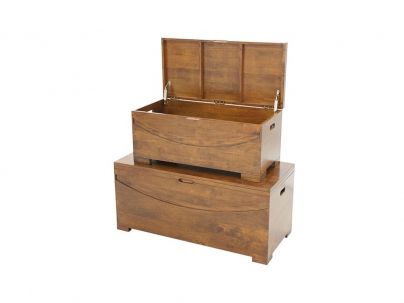 Set de 2 coffres Phuket en hevea 100% massif. Meuble de qualité.