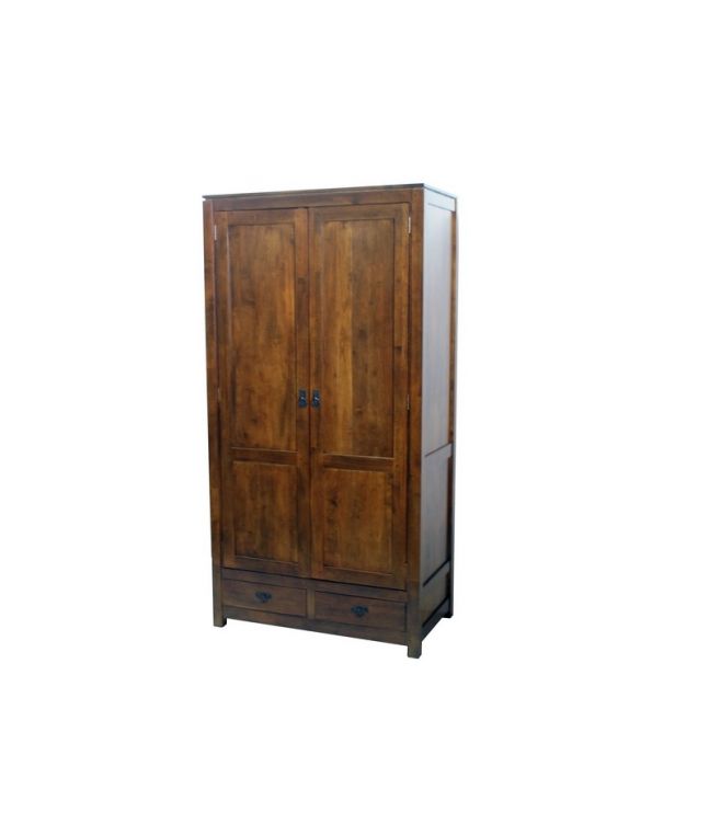 Armoire Bangkok3 en hevea massif de qualité. Meuble en bois massif pour la chambre. Le Monde du Lit
