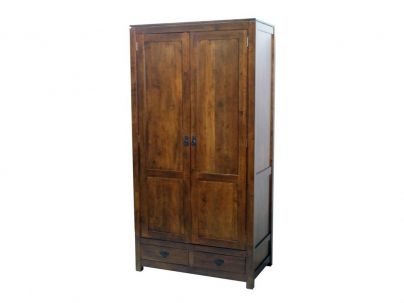 Armoire Bangkok3 en hevea massif de qualité. Meuble en bois massif pour la chambre. Le Monde du Lit