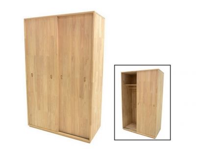 Armoire Europa 2 en hevea massif de qualité. Fabrication artisanale.