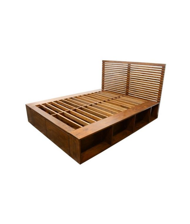 Lit Arbora en hevea massif de qualité. Fabrication artisanale.