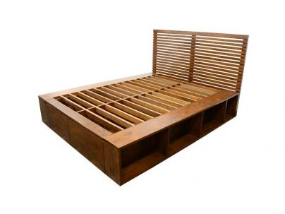 Lit Arbora en hevea massif de qualité. Fabrication artisanale.