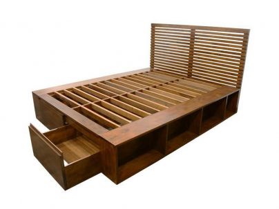 Lit Arbora en hevea massif de qualité. Fabrication artisanale.