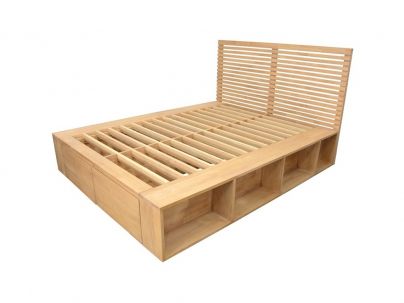 Lit Arbora en hevea massif de qualité. Fabrication artisanale.