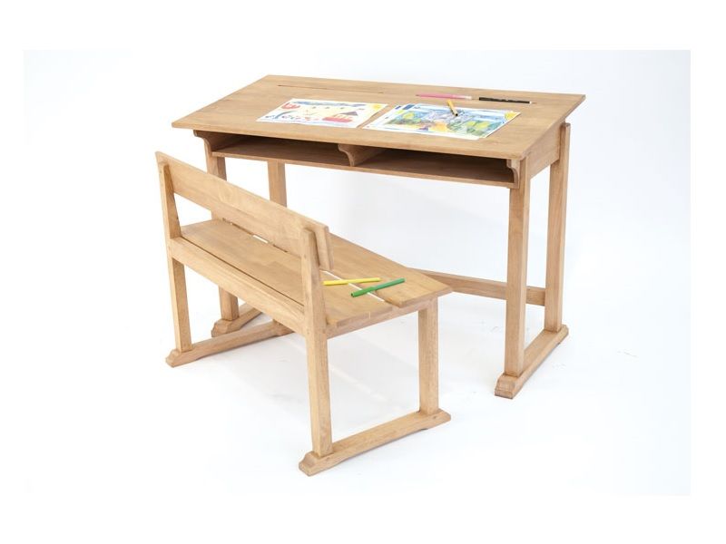 Bureau écolier Rayong en hevea massif. Meuble de qualité. Lotuséa