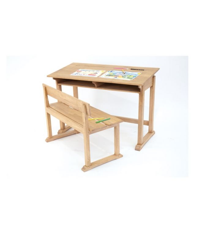 Bureau écolier Rayong en hevea massif. Meuble de qualité. Lotuséa