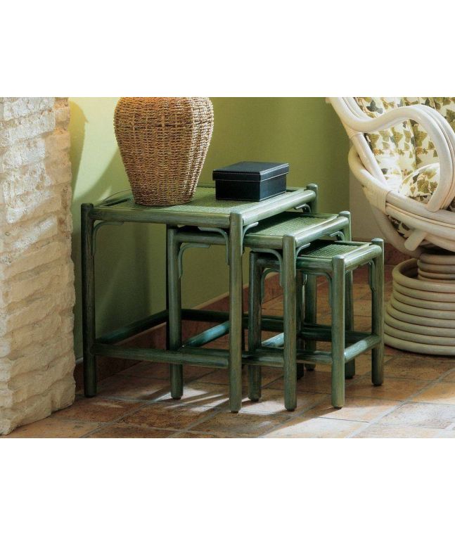 Tables gigognes Gérone en rotin haut de gamme. Le Monde du Lit