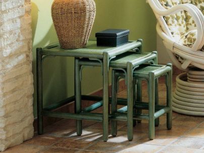 Tables gigognes Gérone en rotin haut de gamme. Le Monde du Lit