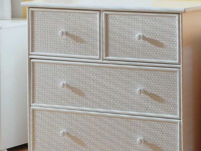 Commode Getafe 2 en rotin haut de gamme, meuble pour la chambre à coucher. Le Monde du Lit