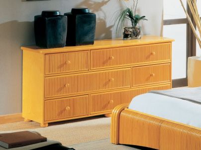 Commode Gérone en rotin haut de gamme, meuble pour la chambre à coucher. Le Monde du Lit