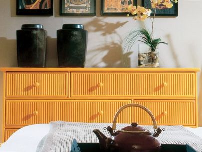 Commode Gérone en rotin haut de gamme, meuble pour la chambre à coucher. Le Monde du Lit