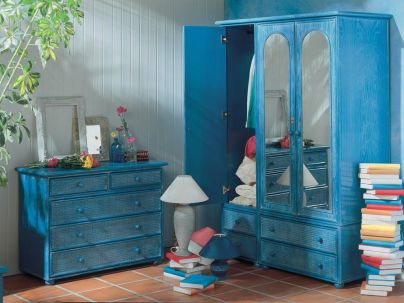 Commode Zafra en rotin haut de gamme, meuble pour la chambre à coucher. Le Monde du Lit