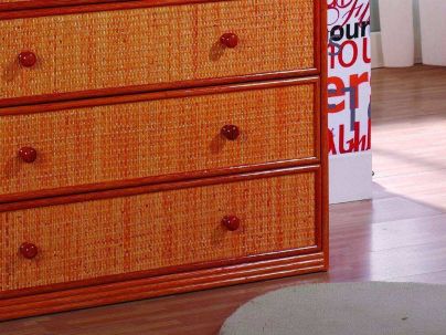 Commode Ceuta en rotin haut de gamme, meuble pour la chambre à coucher. Le Monde du Lit