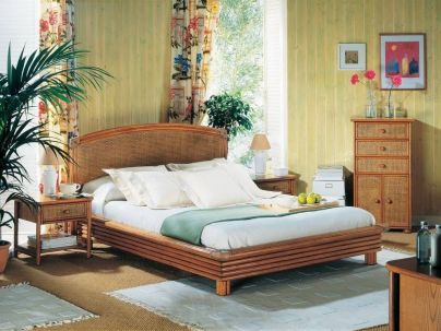 Chiffonnier Soria en rotin haut de gamme, meuble pour la chambre à coucher. Le Monde du Lit