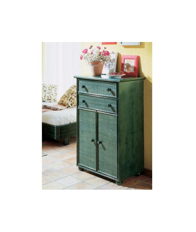Chiffonnier Gérone en rotin haut de gamme, meuble pour la chambre à coucher. Le Monde du Lit