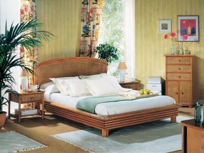 Chevet Mérida en rotin haut de gamme, meuble pour la chambre à coucher. Le Monde du Lit