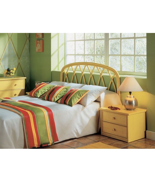 Tête de lit Zafra en rotin haut de gamme, meuble pour la chambre à coucher. Le Monde du Lit