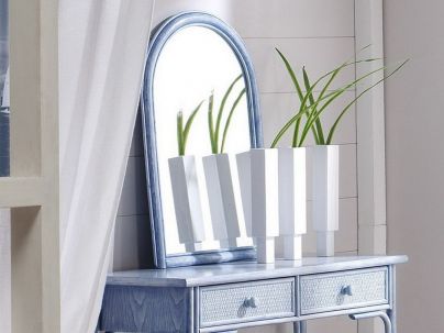 Miroir Jaén en rotin haut de gamme, meuble pour la chambre à coucher. Le Monde du Lit