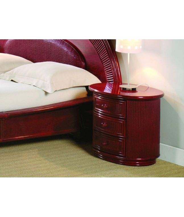 Chevet Potes 3 tiroirs en rotin haut de gamme, meuble pour la chambre à coucher. Le Monde du Lit