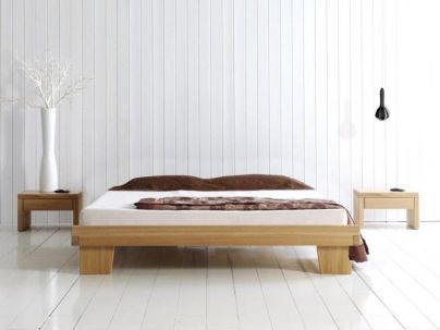 Lit Valencia 2 en chêne massif de qualité. Meuble pour la chambre. Le Monde du Lit