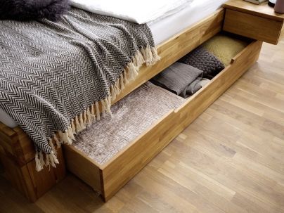 Lit Louis 2 en chêne massif haut de gamme, meuble pour la chambre. Le Monde du Lit