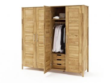 Armoire Louis avec penderie, tiroirs et étagères