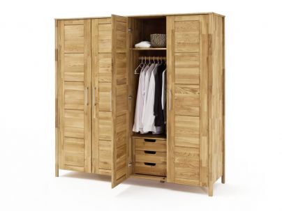 Armoire Louis avec penderie, tiroirs et étagères