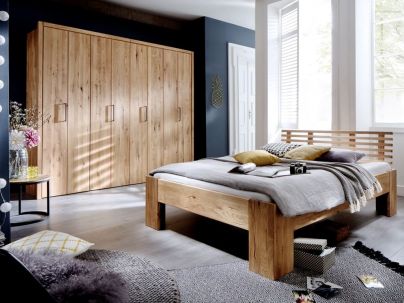 Armoire Léo 6 en chêne massif haut de gamme, meuble pour la chambre. Le Monde du Lit