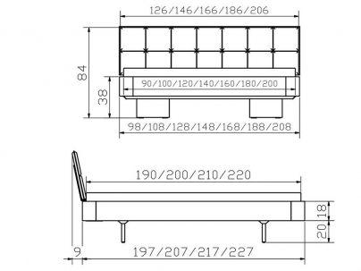 Lit Malta en chêne massif, Hasena fabricant Suisse. Meuble pour la chambre. Le Monde du Lit