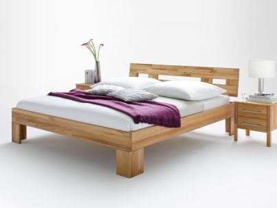 Lit Malo 2 en hêtre massif haut de gamme, meuble pour la chambre. Le Monde du Lit