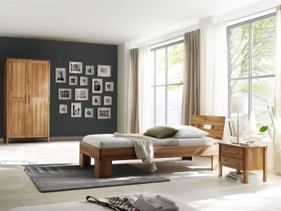 Lit Malo 2 en hêtre massif haut de gamme, meuble pour la chambre. Le Monde du Lit