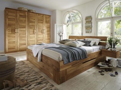 Armoire Pablo 8 en chêne massif haut de gamme, meuble pour la chambre. Le Monde du Lit