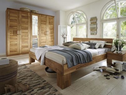 Armoire Pablo 9 en chêne massif haut de gamme, meuble pour la chambre. Le Monde du Lit