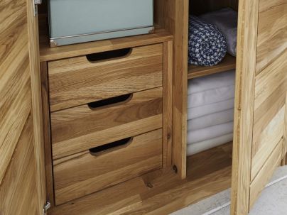 Armoire Pablo 6 en chêne massif haut de gamme, meuble pour la chambre. Le Monde du Lit