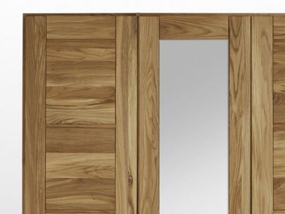 Armoire Pablo 5 en chêne massif haut de gamme, meuble pour la chambre. Le Monde du Lit