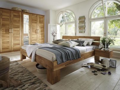 Lit Pablo en chêne massif haut de gamme, meuble pour la chambre. Le Monde du Lit