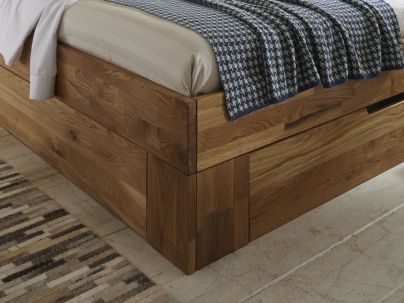 Lit Pablo 2 en chêne massif haut de gamme, meuble pour la chambre. Le Monde du Lit