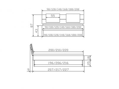 Lit Practico Vintage en chêne sauvage massif, Hasena fabricant Suisse. Meuble pour la chambre